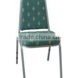 Green fabric stainless steel banquet chair