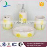 Beautiful Bathroom Toilet Ceramic Bath Set in Purple Sunflower Design thumbnail-1