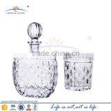 Ingrid Whiskey Drinkware Barware Drink Set With 6 Crystal Double Old Fashioned Glasses, Decanter