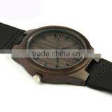 Custom Logo Watch Mens Retro Ebony Watches With Leather Strap thumbnail-5