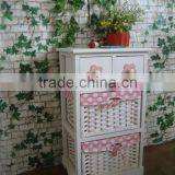 Bedside Cabinet Europe Style White Laundry Cabinet With Pink Drawers Cute Wooden White Wicker Cabinet thumbnail-1