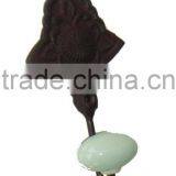 Metal Decorative Antique Hooks With Ceramic Knob, Home Decoration Hook, Metal Wall Art Hooks, European Style Hook, Vintage Hooks thumbnail-1