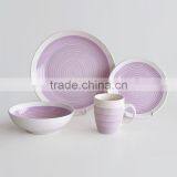 16pcs Coupe Dinnerware Set, Stoneware With Handpainting thumbnail-3