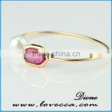 Cheap Cross Charm Silver Bangle Glass Bangles Bracelets thumbnail-3