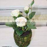 Artificial Rose in Natural Pot thumbnail-1