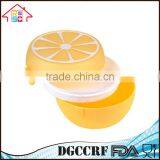 NBRSC Lemon Shaped 2 Layers Round Microwave Bento Lunch Box Kids Picnic Food Plastic Container thumbnail-3
