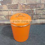 New Cream Power Coated Metal Compost Bin With Red Lid thumbnail-3