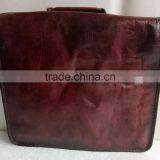 High Quality Classic Design Handmade Vintage Pure Goat Leather Laptop Bag thumbnail-2