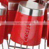 Stainless Steel Lip Set 3 Pcs Tea Coffee Sugar Canisters thumbnail-2