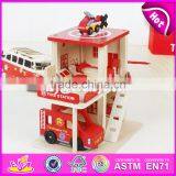 2017 New Products Funny Parking Toy Boys Wooden Toy Fire Station W04B030 thumbnail-6