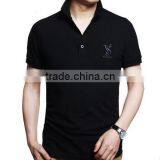 Men Polo Shirts With Logo Embroidery,Custom Embroidered Black Polo Shirt for Man thumbnail-1