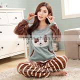 Wholesale Women's Pajama Suits Winter Thickening Coral Fleece Girl Pullover Sleepwear thumbnail-4