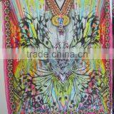 Multicolor CAFTAN Digital Print Crepe Silk LONG Kaftan Tunic Poncho thumbnail-6