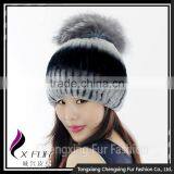 CX-C-02A Wholesale Custom In Stock Hat Knitted Rex Rabbit Fur Hat thumbnail-5