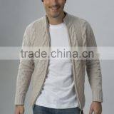 100% Cashmere Cable Knit Full Zip Men's Cardigan thumbnail-1
