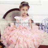 MGOO Latest Design Stocklot Pretty Girl Pageant Dresses Kids Champage Flowers Toast Embroidery Dress MGT005-3 thumbnail-2