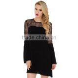 MGOO Hot Selling OEM/ODM Custom Logo Long Sleeve Chiffon Dress Lace Mini Party Dress Fashion Prom Dress D763 thumbnail-2