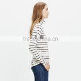 Slim Turtleneck Top in Cento Stripe Ladies t Shirt thumbnail-2