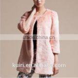 European Style Pure Colour Woman Faux Fur Overcoat Lady Rabbit Fur Witer Fashionable Coat thumbnail-6