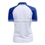 Women Slim Fit Sport Blank Blue And White 100 Polyester Microfiber Polo Shirt thumbnail-4