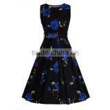 Walson NEW 50'S VTG Rose Print FLORAL SWING DRESS ROCKABILLY thumbnail-2