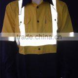 Hi Vis Yellow 3M Reflective Tape Safety Shirt With Contrast Color thumbnail-4