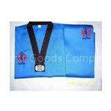 Blue and Black Taekwondo Uniform / V Neck Tae Kwon Do Uniforms thumbnail-1