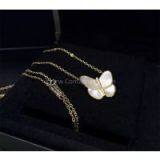 NEFFLY 2016 NEW ARRIVAL FREE SHIPPING FASHION 925 Silver Clover Butterfly Pendant Necklace Factory Made thumbnail-3