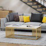 Hot Product Square White Marble Table Top Expanding Table Furniture With Gold Frame thumbnail-1