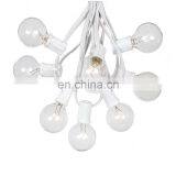 25ft Outdoor Holiday Decoration Lights G40 Globe Incandescent Bulb String Lights White Wire thumbnail-4