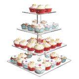 High Quality Custom Clear Happy Birthday Decoration Acrylic Wedding Cake Stand thumbnail-5