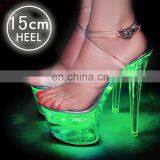 2021 New Novelty Nightclub Party Luminous Sandals Women Steel Tube Dance Shoes Women's Crystal High Heel Led Light Shoes thumbnail-5