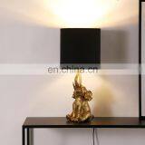 New -arrival Nordic Style Modern Golden Elephant Shape Design Deck Light Home Decor Bedside Resin Table Lamps thumbnail-6