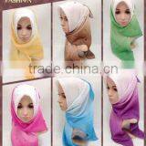 S872 Newest Voile Hijab 100*100cm Pearl Muslim Square Scarf Head thumbnail-1