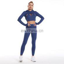 New Fashion 3 Piece Yoga Pants Set Elasticity Sport Wear Logo Yoga Activewear Set thumbnail-3