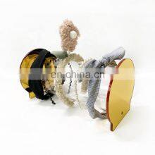 Golden Acrylic Scrunchy Hair Bands Bracelets Display Hair Tie Organizer Stand for Teen Girls Women Gifts thumbnail-5