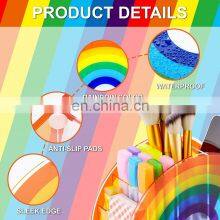 Rainbow Acrylic Pen Holder 5 Compartments Desk Pen Organizer for School Home thumbnail-4