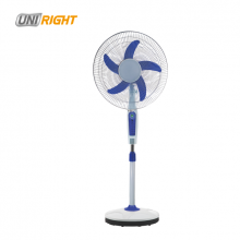 16'' rechargeable battery operated solar hanging emergency standing fan with timer for indoor or outdoor