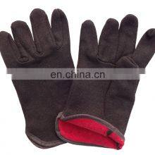 Oil and Gas Industry Men Knit Wrist Brown Jersey Cotton Construction Gloves,Warm Cotton Gloves thumbnail-2