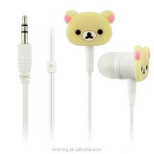 Teddy bear and flower earphones with custom design appearance