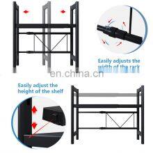 Adjustable Household Microwave Oven Rack High Quality Carbon Steel Layered Shelf Kitchen Appliance Storage Organizer thumbnail-3