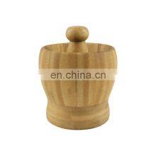 Bamboo Mortar and Pestle Garlic Press Ginger Crusher Spices Grinding Set Garlic Mincer Herb Spice Masher Grinder Chopper Kitchen thumbnail-4