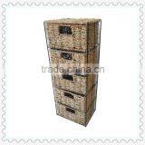 Seagrass 5 Drawer Tower Storage Tower