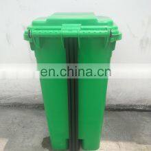 Plastic Trash Can Recycling Outdoor Green Public 80L Garbage Bin thumbnail-4