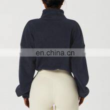 Winter Outdoor Adjustable Polar Fleece Jackets Custom Women Full Zipper Sherpa Coats thumbnail-3