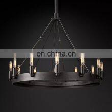Modern Luxury American Retro Room Hotel Decoration Round Chandelier Lighting Camino Retro Filament Glass Lampshade Chandelier thumbnail-3