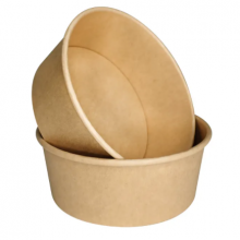 Kraft Printed Logo Take Away Pack Salad Paper Bowl With Lid