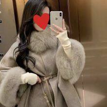 Double-faced Cashmere Coat for Women 2025 Autumn and Winter New Mid-length High-end Cloak Fox Fur Collar Wool Coat thumbnail-5