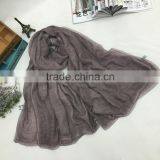 Wholesale Long Large Lace Brim Plain Cotton Linen Scarf Fashion Hijab 2016 Quality Choice thumbnail-5