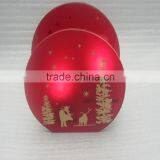 2016 Hottest Wholesale Round Shape Christmas Red Frosted Glass Candle Holder thumbnail-1